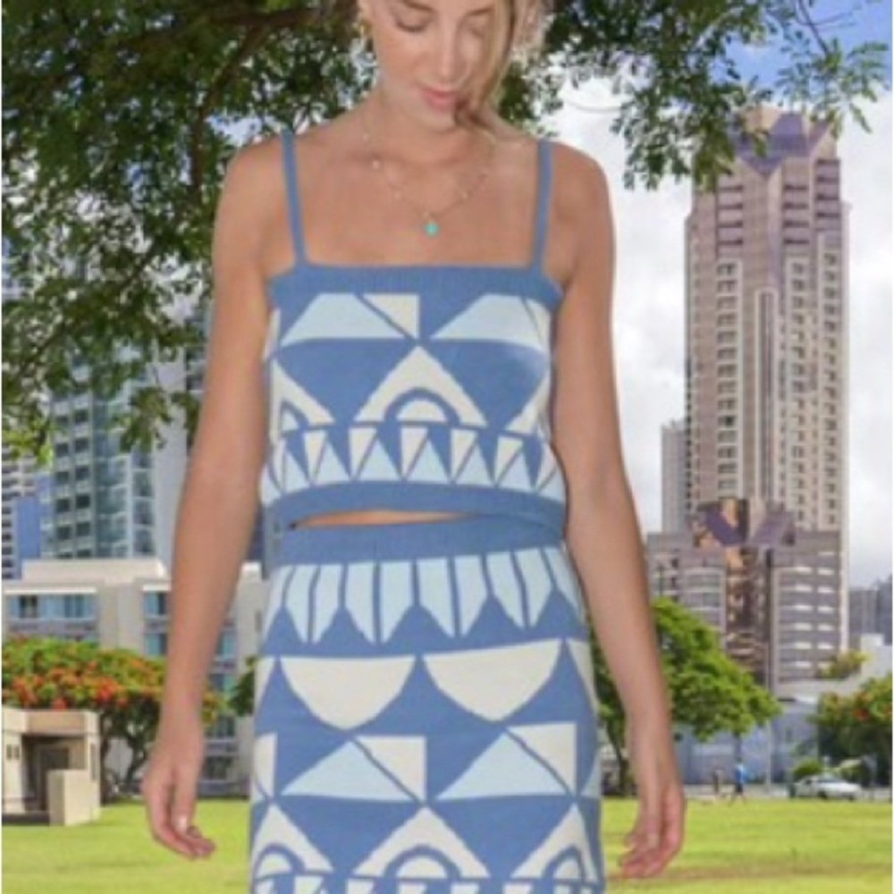 Matching two piece set skirt and crop top